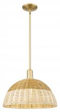 Innovations Lighting 716-1S-SG-NBD2-16-NAT - Natural Ballston Dome - 1 Light - 6 inch - Satin Gold - Mini Pendant
