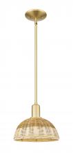 Innovations Lighting 716-1S-SG-NBD2-9-NAT - Natural Ballston Dome - 1 Light - 6 inch - Satin Gold - Mini Pendant