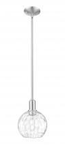 Innovations Lighting 716-1S-SN-G1215-8 - Athens Water Glass - 1 Light - 8 inch - Brushed Satin Nickel - Stem hung - Mini Pendant