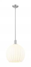 Innovations Lighting 716-1S-SN-G1217-14WV - White Venetian - 1 Light - 14 inch - Brushed Satin Nickel - Stem hung - Mini Pendant