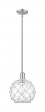 Innovations Lighting 716-1S-SN-G122-10RW - Farmhouse Rope - 1 Light - 10 inch - Brushed Satin Nickel - Stem hung - Mini Pendant