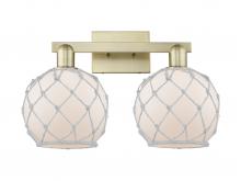 Innovations Lighting 716-2W-AB-G121-8RW - Farmhouse Rope - 2 Light - 19 inch - Antique Brass - Bath Vanity Light