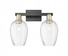 Innovations Lighting 716-2W-BAB-G457-6CL - Preston Flute - 2 Light - 16 inch - Black Antique Brass - Bath Vanity Light