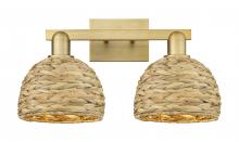 Innovations Lighting 716-2W-BB-RBD-8-NAT - Woven Rattan - 2 Light - 19 inch - Brushed Brass - Bath Vanity Light