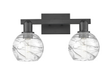 Innovations Lighting 716-2W-BK-G1213-6CL - Athens Deco Swirl - 2 Light - 16 inch - Matte Black - Bath Vanity Light