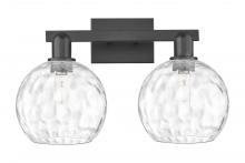 Innovations Lighting 716-2W-BK-G1215-8 - Athens Water Glass - 2 Light - 19 inch - Matte Black - Bath Vanity Light