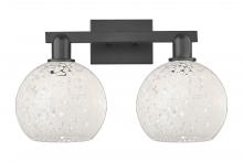 Innovations Lighting 716-2W-BK-G1216-8WM - White Mouchette - 2 Light - 19 inch - Matte Black - Bath Vanity Light