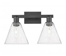 Innovations Lighting 716-2W-BK-GBC-84 - Berkshire Glass - 2 Light - 19 inch - Matte Black - Bath Vanity Light