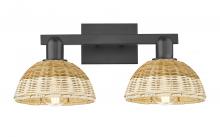 Innovations Lighting 716-2W-BK-NBD2-75-NAT - Natural Ballston Dome - 2 Light - 16 inch - Matte Black - Bath Vanity Light