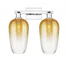 Innovations Lighting 716-2W-PC-G484-7AM - Brookhaven Flute - 2 Light - 16 inch - Polished Chrome - Bath Vanity Light