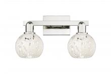 Innovations Lighting 716-2W-PN-G1216-6WM - White Mouchette - 2 Light - 17 inch - Polished Nickel - Bath Vanity Light