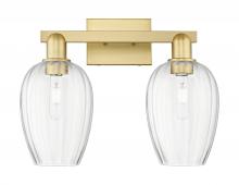 Innovations Lighting 716-2W-SG-G457-6CL - Preston Flute - 2 Light - 16 inch - Satin Gold - Bath Vanity Light