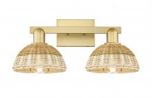 Innovations Lighting 716-2W-SG-NBD2-75-NAT - Natural Ballston Dome - 2 Light - 16 inch - Satin Gold - Bath Vanity Light