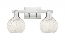 Innovations Lighting 716-2W-SN-G1216-6WM - White Mouchette - 2 Light - 17 inch - Brushed Satin Nickel - Bath Vanity Light