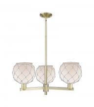 Innovations Lighting 716-3CR-AB-G121-8RW - Farmhouse Rope - 3 Light - 30 inch - Antique Brass - Stem hung - Pendant