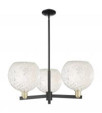Innovations Lighting 716-3CR-BAB-G1216-10WM - White Mouchette - 3 Light - 32 inch - Black Antique Brass - Stem hung - Pendant