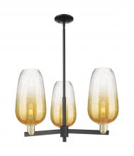 Innovations Lighting 716-3CR-BAB-G484-7AM - Brookhaven Flute - 3 Light - 18 inch - Black Antique Brass - Pendant