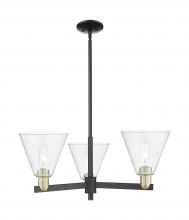 Innovations Lighting 716-3CR-BAB-GBC-82 - Berkshire Glass - 3 Light - 30 inch - Black Antique Brass - Stem hung - Pendant