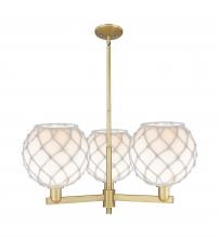 Innovations Lighting 716-3CR-BB-G121-10RW - Farmhouse Rope - 3 Light - 32 inch - Brushed Brass - Stem hung - Pendant