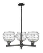 Innovations Lighting 716-3CR-BK-G1213-8CL - Athens Deco Swirl - 3 Light - 30 inch - Matte Black - Stem hung - Pendant