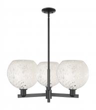 Innovations Lighting 716-3CR-BK-G1216-10WM - White Mouchette - 3 Light - 32 inch - Matte Black - Stem hung - Pendant
