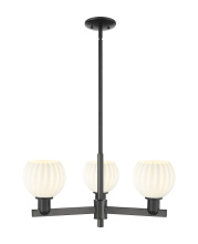 Innovations Lighting 716-3CR-BK-G1217-6WV - White Venetian - 3 Light - 28 inch - Matte Black - Stem hung - Pendant