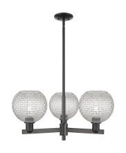 Innovations Lighting 716-3CR-BK-G122C-8CL - Athens - 3 Light - 30 inch - Matte Black - Stem hung - Pendant