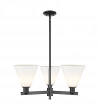 Innovations Lighting 716-3CR-BK-GBC-81 - Berkshire Glass - 3 Light - 30 inch - Matte Black - Stem hung - Pendant