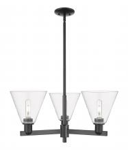 Innovations Lighting 716-3CR-BK-GBC-82 - Berkshire Glass - 3 Light - 30 inch - Matte Black - Stem hung - Pendant