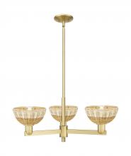 Innovations Lighting 716-3CR-SG-NBD2-75-NAT - Natural Ballston Dome - 3 Light - 18 inch - Satin Gold - Pendant