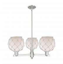 Innovations Lighting 716-3CR-SN-G121-8RW - Farmhouse Rope - 3 Light - 30 inch - Satin Nickel - Stem hung - Pendant