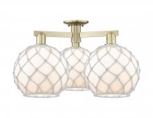 Innovations Lighting 716-3F-AB-G121-10RW - Farmhouse Rope - 3 Light - 28 inch - Antique Brass - Semi-Flush Mount