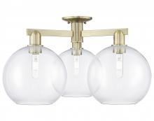 Innovations Lighting 716-3F-AB-G122-10 - Athens - 3 Light - 28 inch - Antique Brass - Semi-Flush Mount