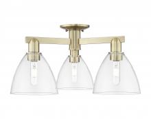 Innovations Lighting 716-3F-AB-GBD-752 - Bristol - 3 Light - 25 inch - Antique Brass - Semi-Flush Mount