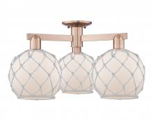 Innovations Lighting 716-3F-AC-G121-8RW - Farmhouse Rope - 3 Light - 26 inch - Antique Copper - Semi-Flush Mount