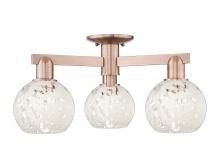 Innovations Lighting 716-3F-AC-G1216-6WM - White Mouchette - 3 Light - 24 inch - Antique Copper - Semi-Flush Mount
