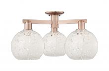 Innovations Lighting 716-3F-AC-G1216-8WM - White Mouchette - 3 Light - 26 inch - Antique Copper - Semi-Flush Mount