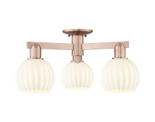 Innovations Lighting 716-3F-AC-G1217-6WV - White Venetian - 3 Light - 24 inch - Antique Copper - Semi-Flush Mount