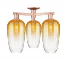 Innovations Lighting 716-3F-AC-G484-7AM - Brookhaven Flute - 3 Light - 6 inch - Antique Copper - Semi-Flush Mount