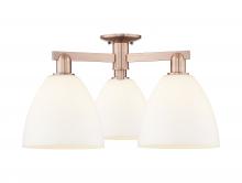 Innovations Lighting 716-3F-AC-GBD-91 - Bristol - 3 Light - 27 inch - Antique Copper - Semi-Flush Mount