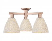 Innovations Lighting 716-3F-AC-NBD-75-NAT - Bristol Natural - 3 Light - 6 inch - Antique Copper - Semi-Flush Mount