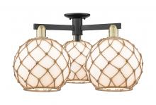 Innovations Lighting 716-3F-BAB-G121-10RB - Farmhouse Rope - 3 Light - 28 inch - Black Antique Brass - Semi-Flush Mount