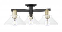 Innovations Lighting 716-3F-BAB-G132 - Orwell - 3 Light - 26 inch - Black Antique Brass - Semi-Flush Mount