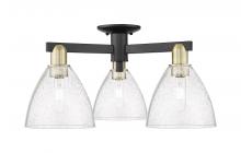 Innovations Lighting 716-3F-BAB-GBD-754 - Bristol - 3 Light - 25 inch - Black Antique Brass - Semi-Flush Mount