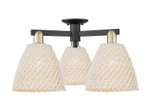 Innovations Lighting 716-3F-BAB-NBD-9-NAT - Bristol Natural - 3 Light - 27 inch - Black Antique Brass - Semi-Flush Mount