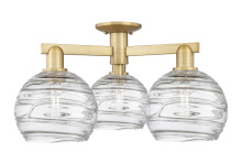 Innovations Lighting 716-3F-BB-G1213-8CL - Athens Deco Swirl - 3 Light - 26 inch - Brushed Brass - Semi-Flush Mount
