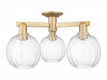 Innovations Lighting 716-3F-BB-G458-7CL - Preston Globe - 3 Light - 6 inch - Brushed Brass - Semi-Flush Mount