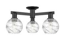 Innovations Lighting 716-3F-BK-G1213-6CL - Athens Deco Swirl - 3 Light - 6 inch - Matte Black - Semi-Flush Mount
