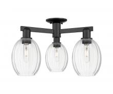 Innovations Lighting 716-3F-BK-G459-6CL - Preston Bulb - 3 Light - 6 inch - Matte Black - Semi-Flush Mount