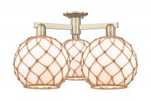 Innovations Lighting 716-3F-CB-G121-10RB - Farmhouse Rope - 3 Light - 28 inch - Champagne Bronze - Semi-Flush Mount